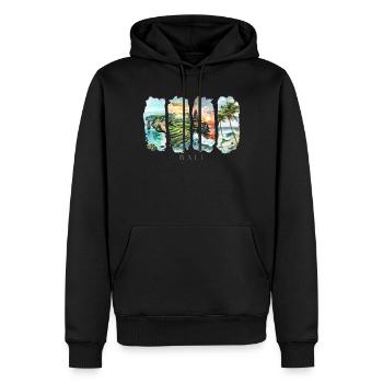 Design de Bali – Motif de vacances sur une île tropicale - Sweat à capuche Premium bio Homme - noir - Devant - Nico (187cm)