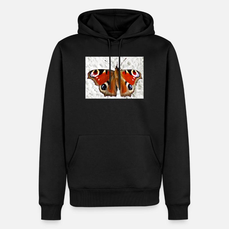 Peacock Eye Butterfly Pattern - Men’s Premium Organic Hoodie - black