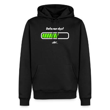 Analyste de données Chargement Statistiques d’analyste de données - Sweat à capuche Premium bio Homme - noir - Devant - Nico (187cm)