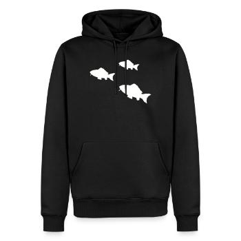 Silhouette des poissons tropicaux Poissons - Sweat à capuche Premium bio Homme - noir - Devant - Nico (187cm)