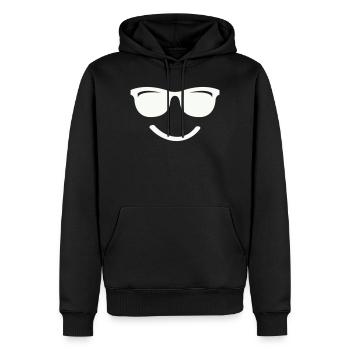 Sourire - Sweat à capuche Premium bio Homme - noir - Devant - Nico (187cm)