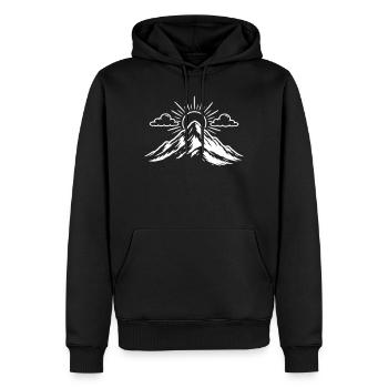 Berge Natur Landschaft Symbol - Männer Premium Bio Hoodie - Schwarz - Vorne - Nico (187cm)