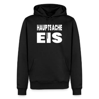 Glace - Sweat à capuche Premium bio Homme - noir - Devant - Nico (187cm)