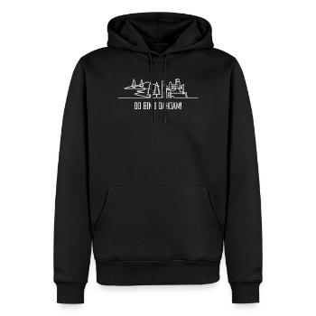 Dahoam - badisches Sprichwort Dialekt Schwarzwald - Männer Premium Bio Hoodie - Schwarz - Vorne - Nico (187cm)