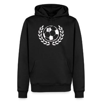 Siegeskranz Fußball logo - Männer Premium Bio Hoodie - Schwarz - Vorne - Nico (187cm)