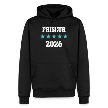 Friseur 2026 Ausbildung Lehre Frisör Meister Azubi - Männer Premium Bio Hoodie - Schwarz - Vorne - Nico (187cm)
