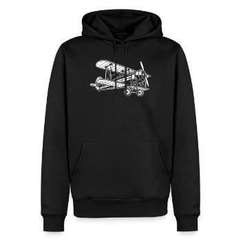 Biplane Oldtimer, Classic Airplane Design - Men’s Premium Organic Hoodie - black - Front - Nico (187cm)