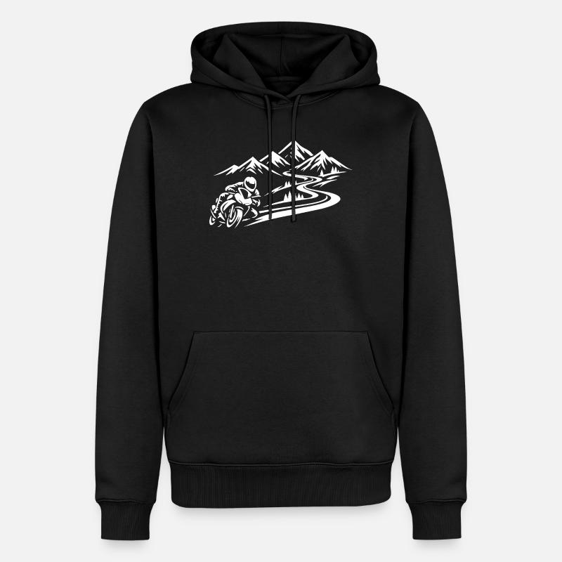 Alpine Pass Ride - Sweat à capuche Premium bio Homme - noir