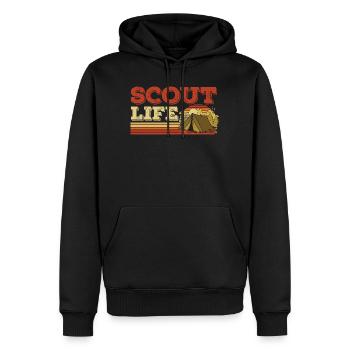 Retro Scout Scouting Leben Zelt Hobby Camp - Männer Premium Bio Hoodie - Schwarz - Vorne - Nico (187cm)