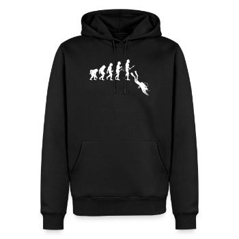 Taucher Evolution - Tauchen - Männer Premium Bio Hoodie - Schwarz - Vorne - Nico (187cm)