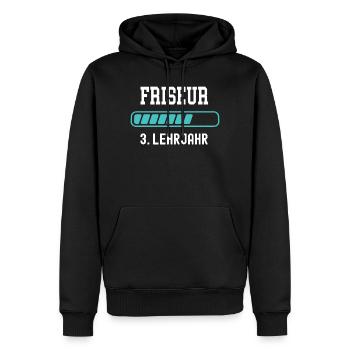 Formation de coiffeur, 3e année d’apprentissage - Sweat à capuche Premium bio Homme - noir - Devant - Nico (187cm)