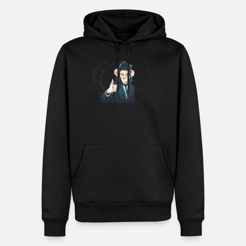 MONKEY - Männer Premium Bio Hoodie - Schwarz