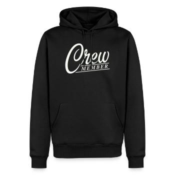 membre d’équipage - Sweat à capuche Premium bio Homme - noir - Devant - Nico (187cm)
