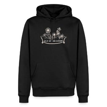 Design imprimé Wildflowers Untamed - Sweat à capuche Premium bio Homme - noir - Devant - Nico (187cm)