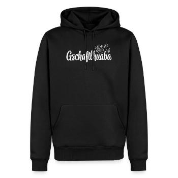 Gschaftlhuaba – Bavarois qui sait tout - Sweat à capuche Premium bio Homme - noir - Devant - Nico (187cm)