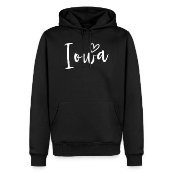 Amour des Femmes du Cœur de l’Iowa - Sweat à capuche Premium bio Homme - noir - Devant - Nico (187cm)