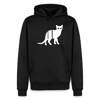 Silhouette de chat Cadeau Cadeau Amoureux des Chats - Sweat à capuche Premium bio Homme - noir - Devant - Nico (187cm)
