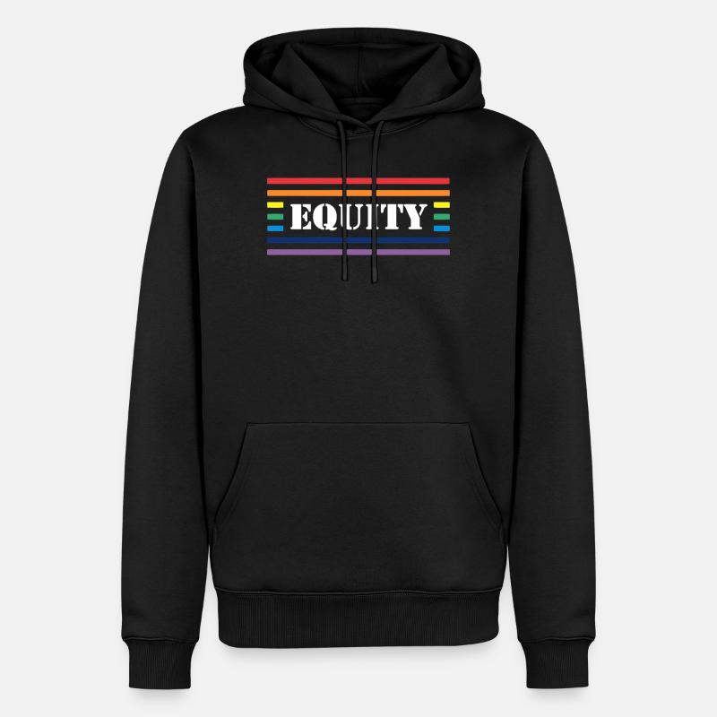 Équité Arc en Ciel Lettrage - Sweat à capuche Premium bio Homme - noir