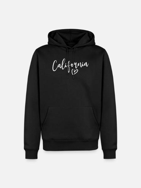 California Heart Women's Love California - Männer Premium Bio Hoodie - Schwarz