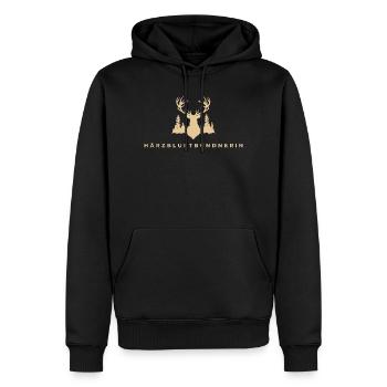 Härzbluetgraubünden - Sweat à capuche Premium bio Homme - noir - Devant - Nico (187cm)