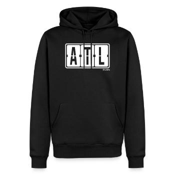 Atlanta ATL, City Souvenir Hoodie, T-Shirt, Tasse - Männer Premium Bio Hoodie - Schwarz - Vorne - Nico (187cm)