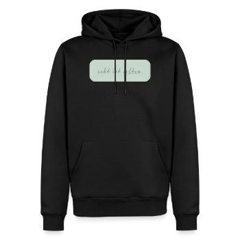Le réel est rare – Typographie minimaliste - Sweat à capuche Premium bio Homme - noir - Devant - Nico (187cm)