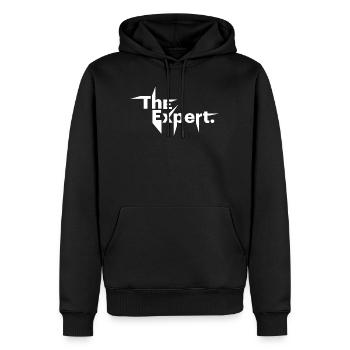 L’expert, la déclaration, le je-sais-tout - Sweat à capuche Premium bio Homme - noir - Devant - Nico (187cm)