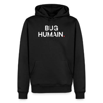 Moderne Humor-Müdigkeit durch menschliches Insekt - Männer Premium Bio Hoodie - Schwarz - Vorne - Nico (187cm)