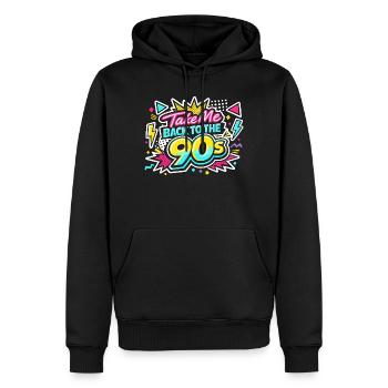Retour aux tenues rétro des années 90 et 90 - Sweat à capuche Premium bio Homme - noir - Devant - Nico (187cm)