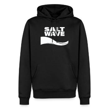 VAGUE SALÉE - Sweat à capuche Premium bio Homme - noir - Devant - Nico (187cm)