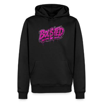 Design rose camouflage de la culture des voitures turbo boostée - Sweat à capuche Premium bio Homme - noir - Devant - Nico (187cm)