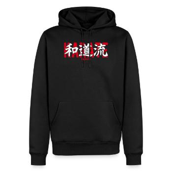 Wado Ryu Karate Kanji Art martial japonais - Sweat à capuche Premium bio Homme - noir - Devant - Nico (187cm)