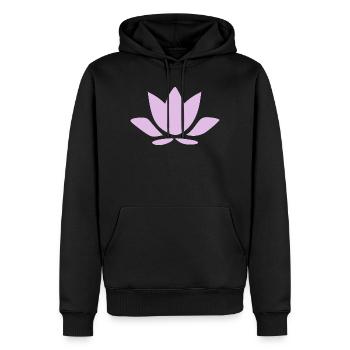 Fleur de lotus Fleur de lotus Fleur de lotus Fleur de violette Fleur de yoga - Sweat à capuche Premium bio Homme - noir - Devant - Nico (187cm)