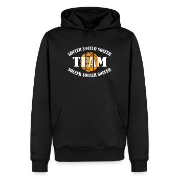 ÉQUIPE DE FOOTBALL - Sweat à capuche Premium bio Homme - noir - Devant - Nico (187cm)