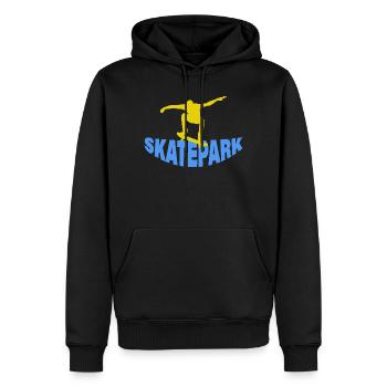 SKATEPARK - Männer Premium Bio Hoodie - Schwarz - Vorne - Nico (187cm)