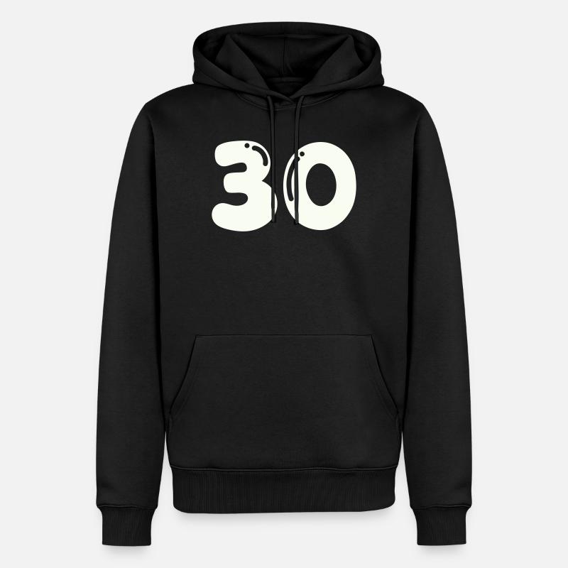 30 - Männer Premium Bio Hoodie - Schwarz