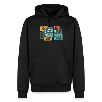 Elektriker: Spannung ins Leben - Männer Premium Bio Hoodie - Schwarz - Vorne - Nico (187cm)
