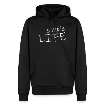 SIMPLE LIFE - Men’s Premium Organic Hoodie - black - Front - Nico (187cm)