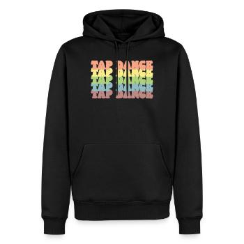 Danse de claquettes arc-en-ciel pastel - Sweat à capuche Premium bio Homme - noir - Devant - Nico (187cm)