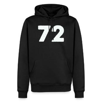72 - Sweat à capuche Premium bio Homme - noir - Devant - Nico (187cm)