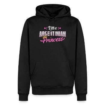 Argentinian Princess Pink Hearts Crown Design - Männer Premium Bio Hoodie - Schwarz - Vorne - Nico (187cm)