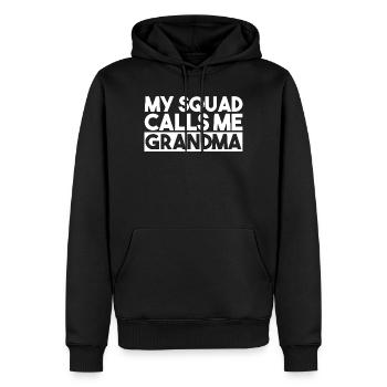 Grandma Retro Floral Vintage Typografie-Design - Männer Premium Bio Hoodie - Schwarz - Vorne - Nico (187cm)