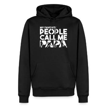 Meine Lieblingsleute nennen mich Papa Steel Worker Art - Männer Premium Bio Hoodie - Schwarz - Vorne - Nico (187cm)