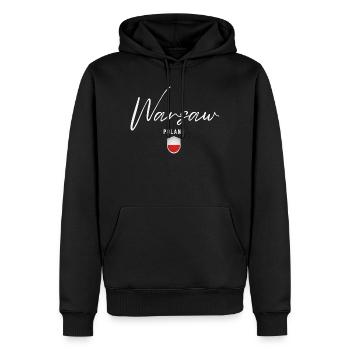 Warschau, Polen, elegantes Design Warschau - Männer Premium Bio Hoodie - Schwarz - Vorne - Nico (187cm)