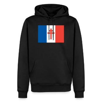 France Libre - Männer Premium Bio Hoodie - Schwarz - Vorne - Nico (187cm)