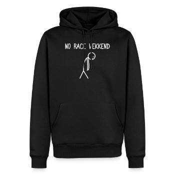 Pas de week-end de course, amateur de voitures, mécanicien de voitures - Sweat à capuche Premium bio Homme - noir - Devant - Nico (187cm)