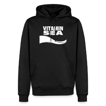 Vitamine Mer - Sweat à capuche Premium bio Homme - noir - Devant - Nico (187cm)