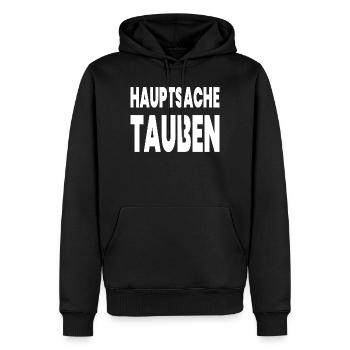 Colombes - Sweat à capuche Premium bio Homme - noir - Devant - Nico (187cm)