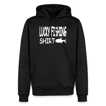 Angling - Men’s Premium Organic Hoodie - black - Front - Nico (187cm)