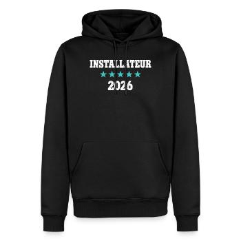 Préparateur Maître stagiaire de l’examen d’apprentissage 2026 - Sweat à capuche Premium bio Homme - noir - Devant - Nico (187cm)